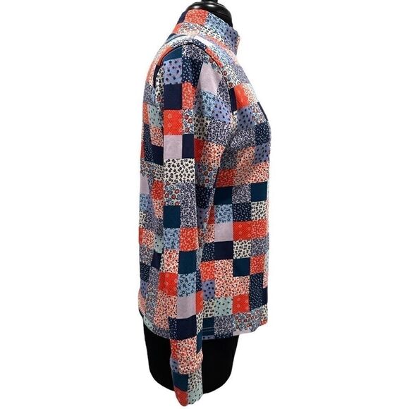 LAND’S End Vintage Patchwork Floral Mock Turtleneck Sz S - Picture 5 of 11